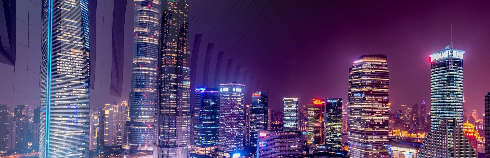 City skyline at night